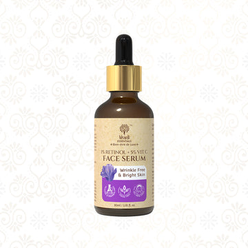 Retinol and Vitamin C Face Serum for Wrinkle Free, Glowing & Bright Skin
